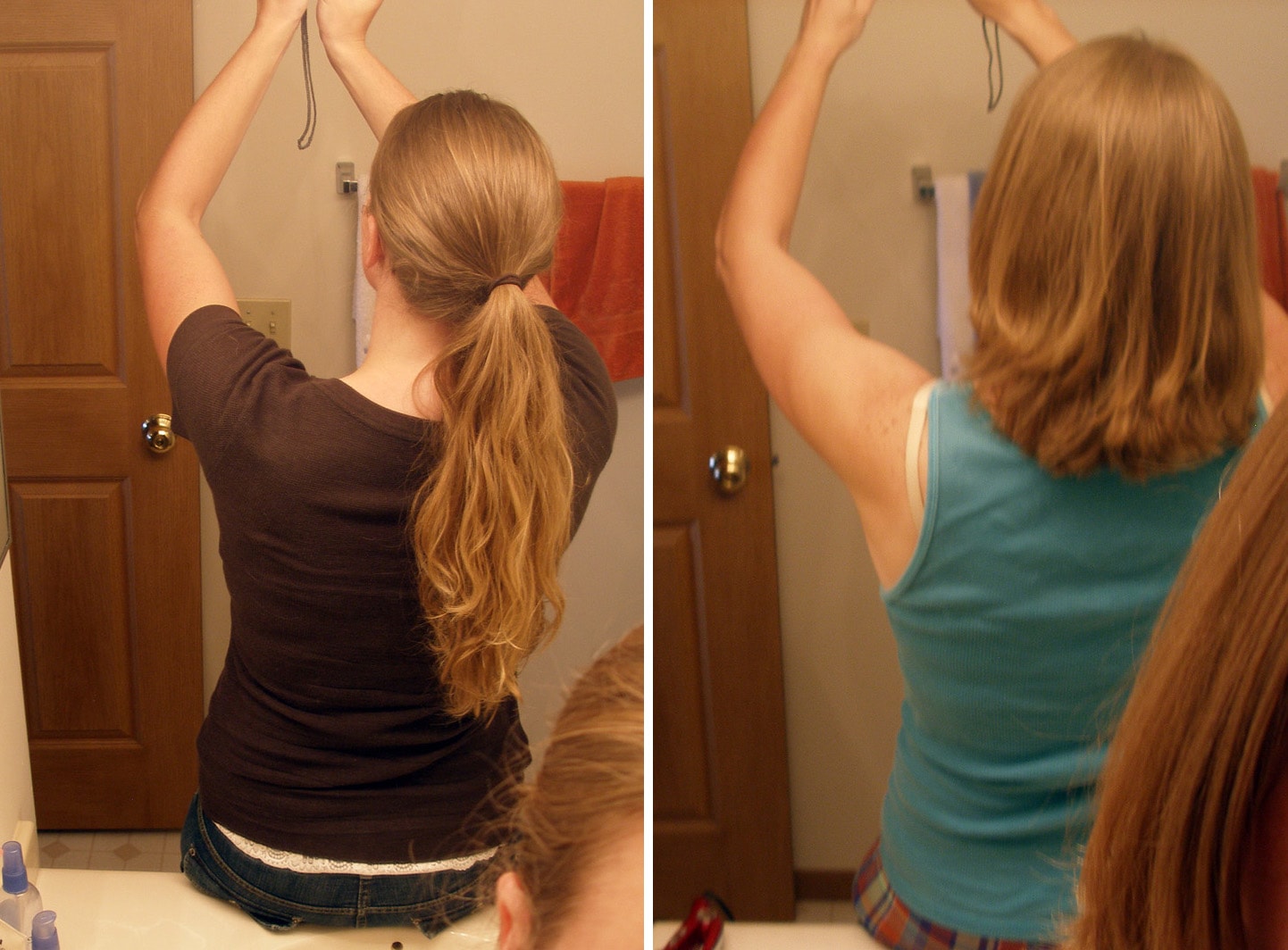 Before and after AI hairstyle preview